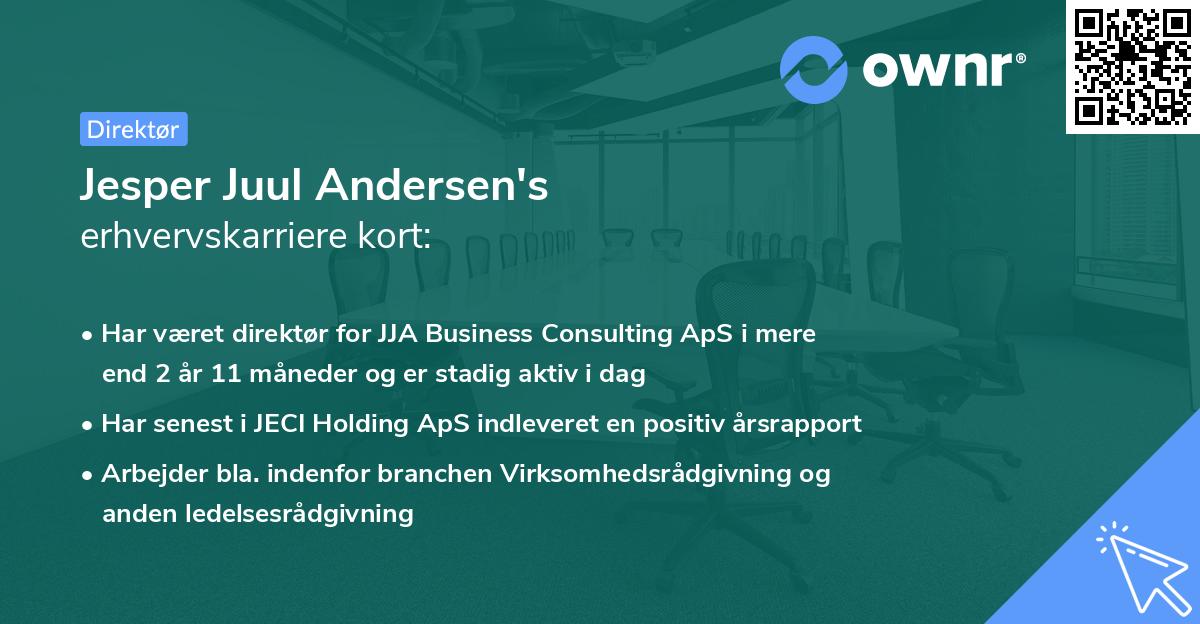 Jesper Juul Andersen's erhvervskarriere kort