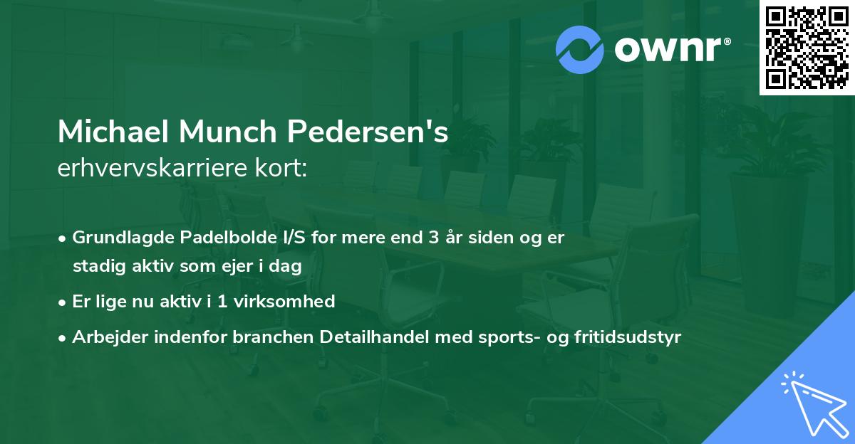 Michael Munch Pedersen's erhvervskarriere kort