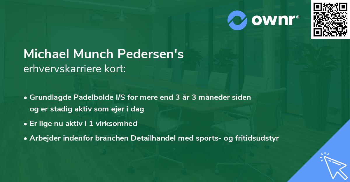 Michael Munch Pedersen's erhvervskarriere kort