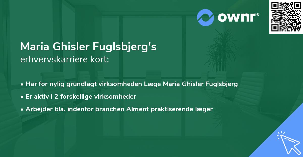 Maria Ghisler Fuglsbjerg's erhvervskarriere kort