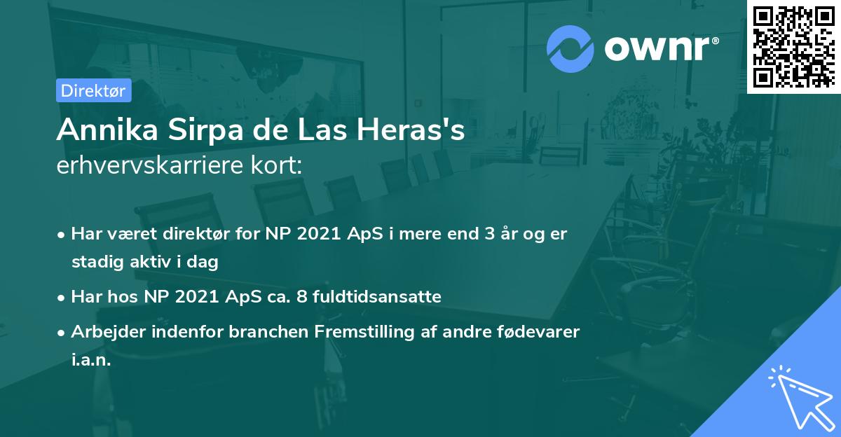 Annika Sirpa de Las Heras's erhvervskarriere kort