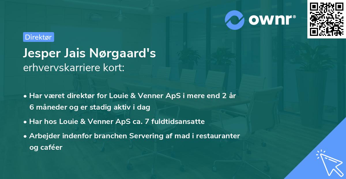 Jesper Jais Nørgaard's erhvervskarriere kort