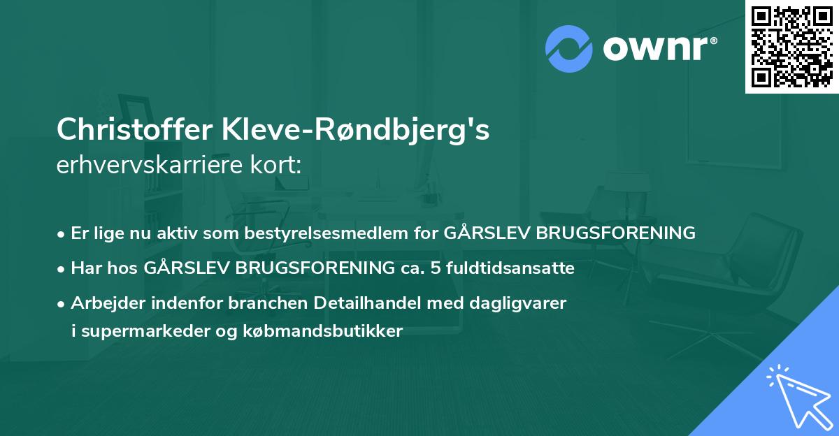 Christoffer Kleve-Røndbjerg's erhvervskarriere kort