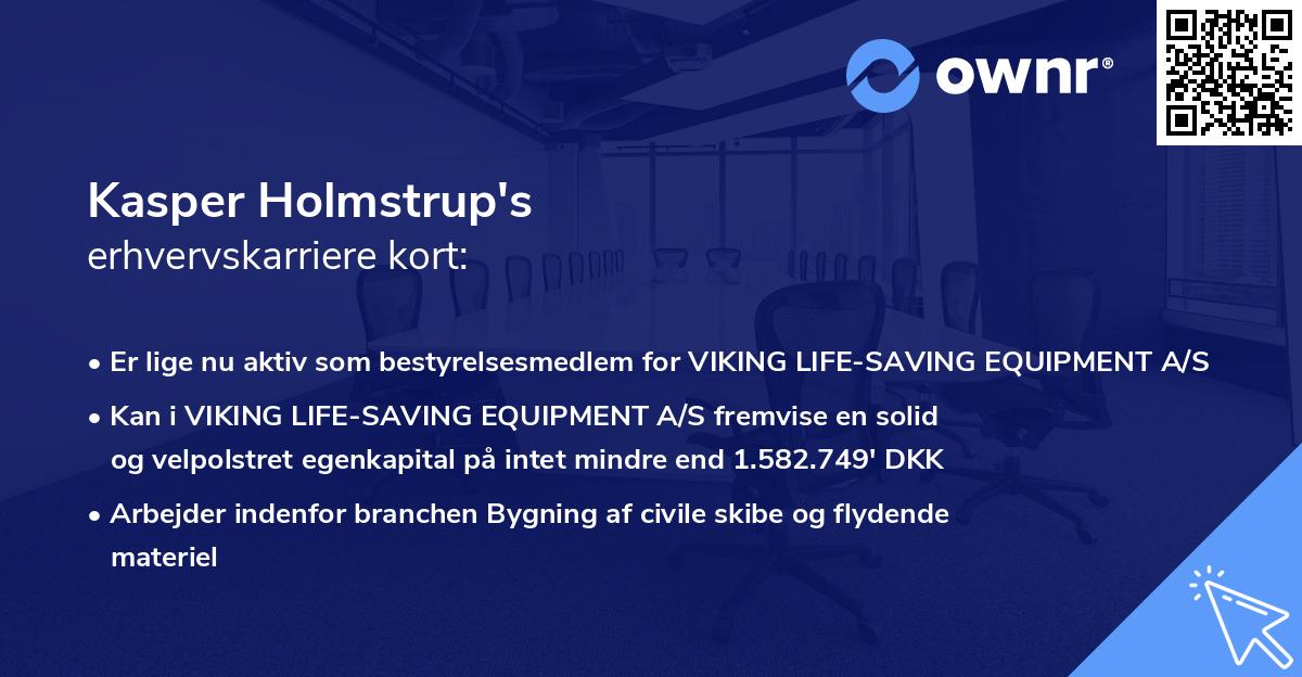 Kasper Holmstrup's erhvervskarriere kort