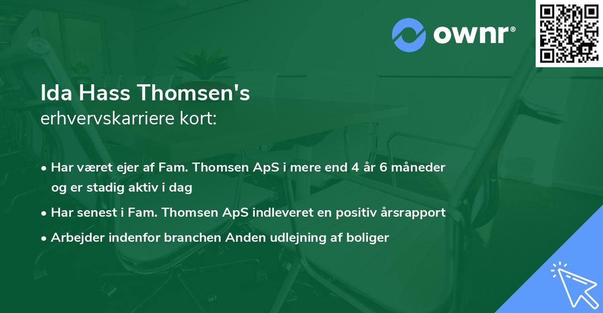 Ida Hass Thomsen's erhvervskarriere kort