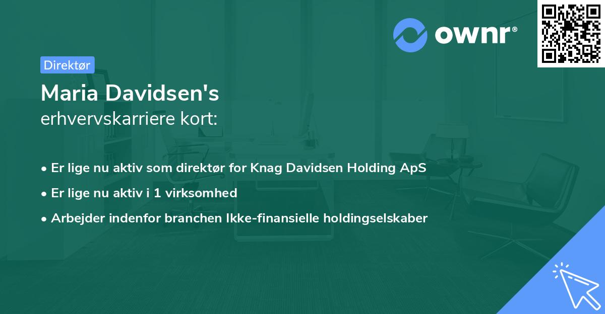 Maria Davidsen's erhvervskarriere kort