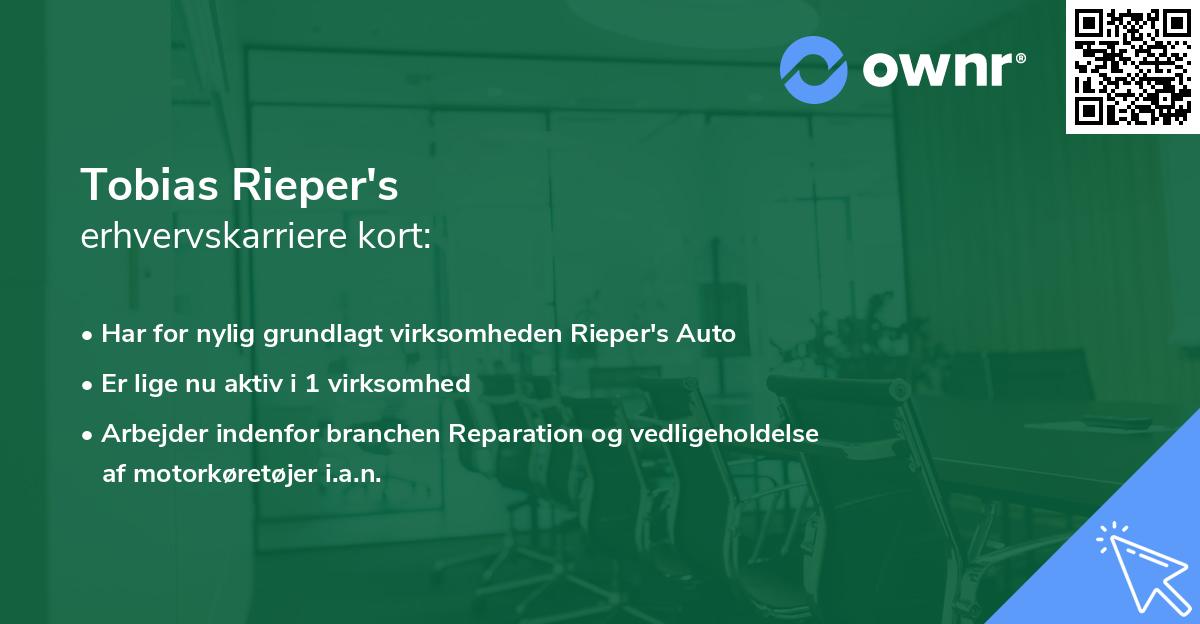 Tobias Rieper's erhvervskarriere kort