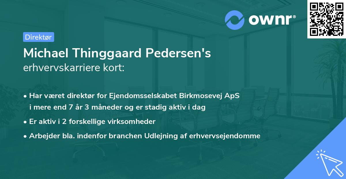 Michael Thinggaard Pedersen's erhvervskarriere kort
