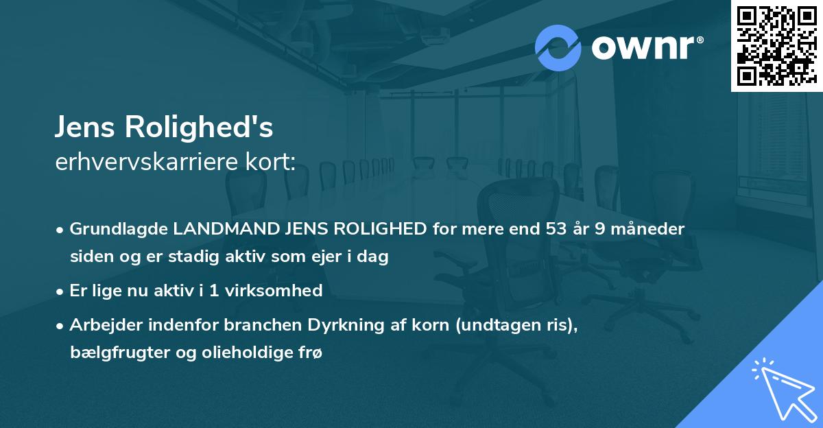 Jens Rolighed's erhvervskarriere kort