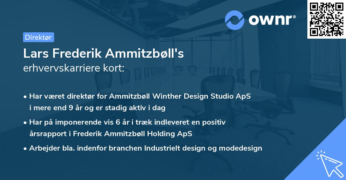 Lars Frederik Ammitzbøll's erhvervskarriere kort