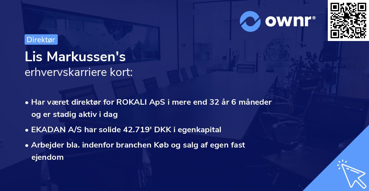 Lis Markussen's erhvervskarriere kort