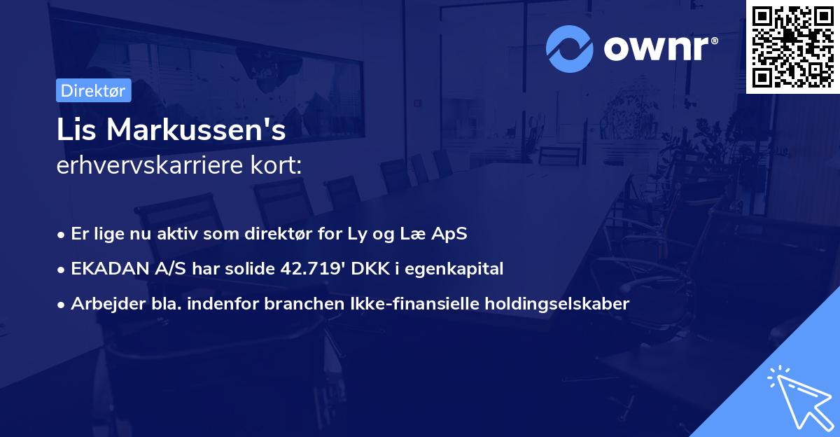 Lis Markussen's erhvervskarriere kort