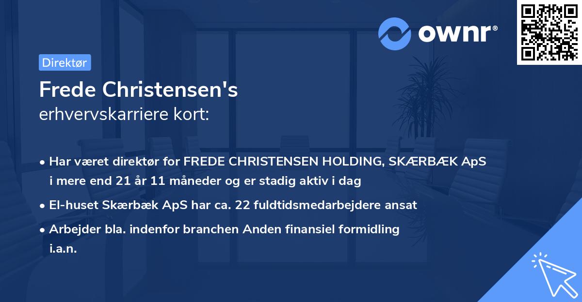 Frede Christensen's erhvervskarriere kort