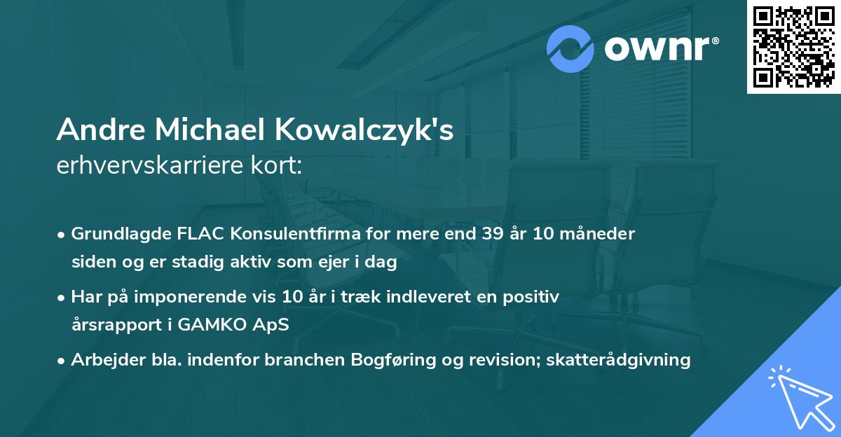 Andre Michael Kowalczyk's erhvervskarriere kort