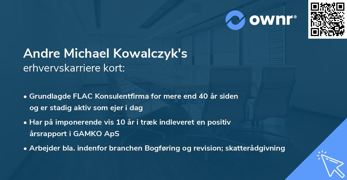 Andre Michael Kowalczyk's erhvervskarriere kort