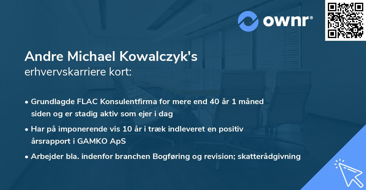 Andre Michael Kowalczyk's erhvervskarriere kort