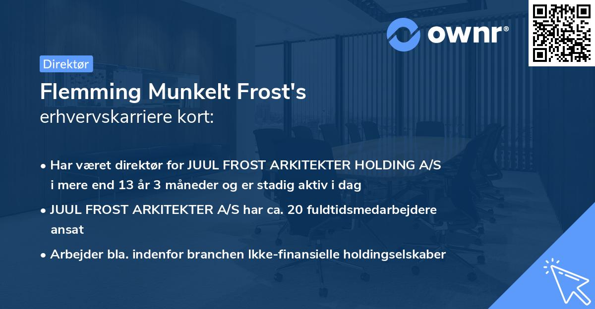 Flemming Munkelt Frost's erhvervskarriere kort