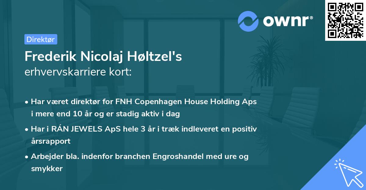 Frederik Nicolaj Høltzel's erhvervskarriere kort