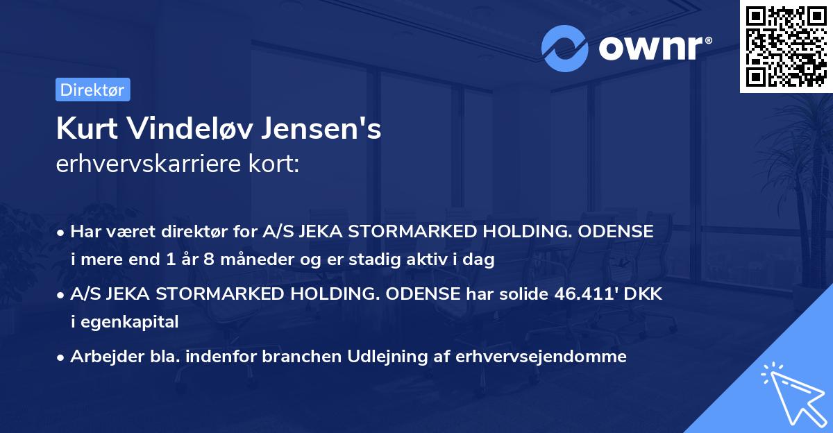 Kurt Vindeløv Jensen's erhvervskarriere kort