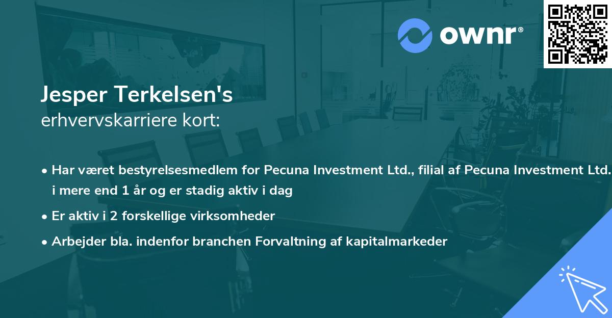 Jesper Terkelsen's erhvervskarriere kort