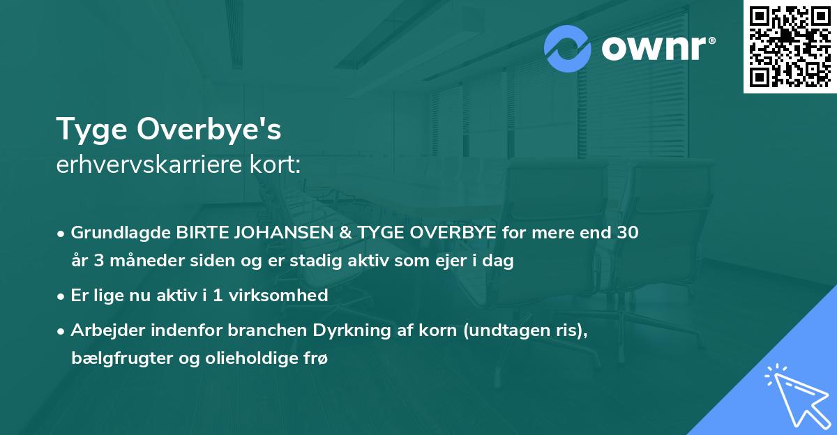 Tyge Overbye's erhvervskarriere kort