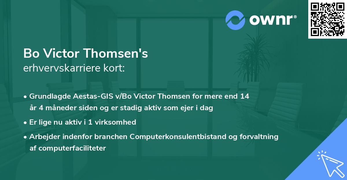 Bo Victor Thomsen's erhvervskarriere kort