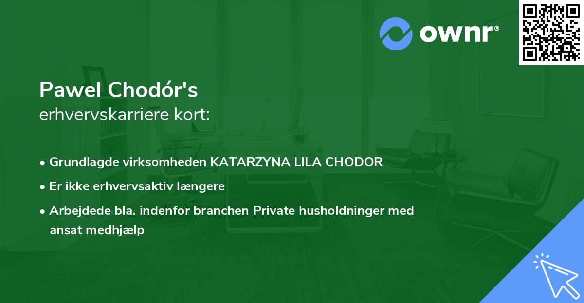 Pawel Chodór's erhvervskarriere kort