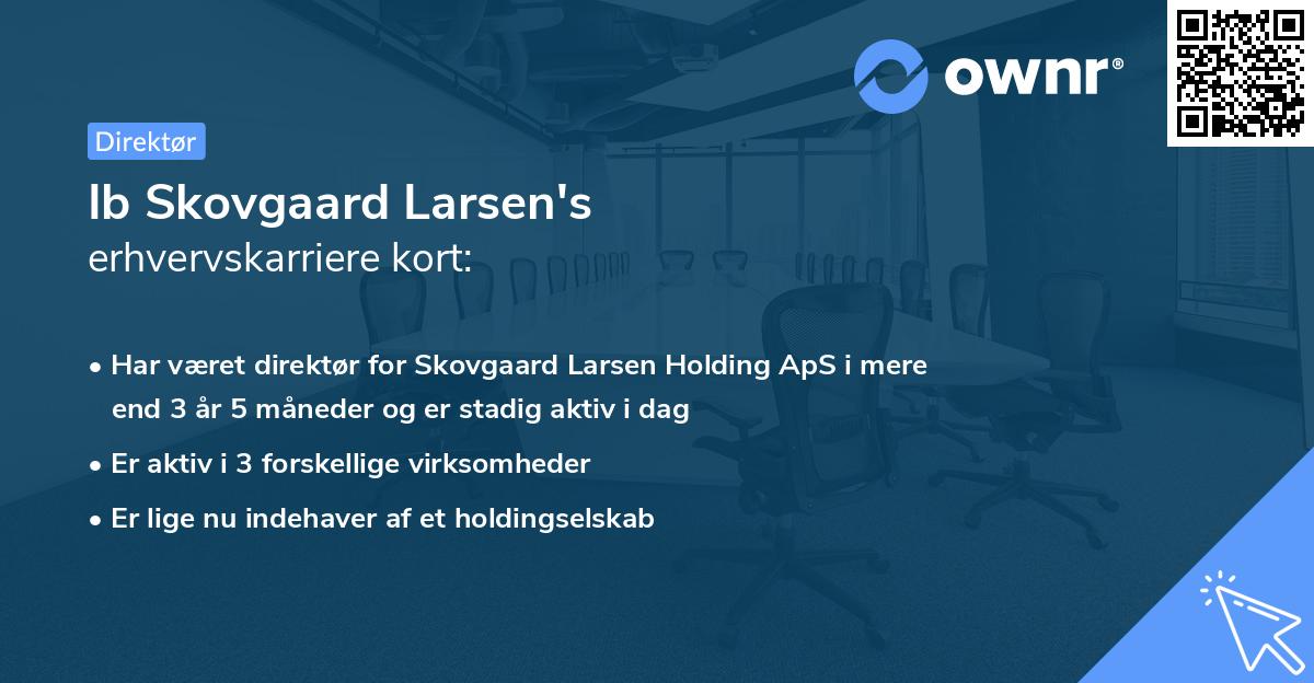 Ib Skovgaard Larsen's erhvervskarriere kort