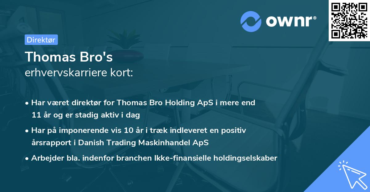 Thomas Bro's erhvervskarriere kort