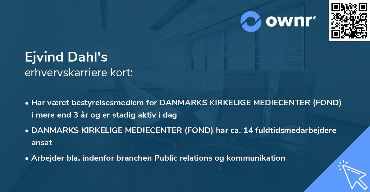Ejvind Dahl's erhvervskarriere kort