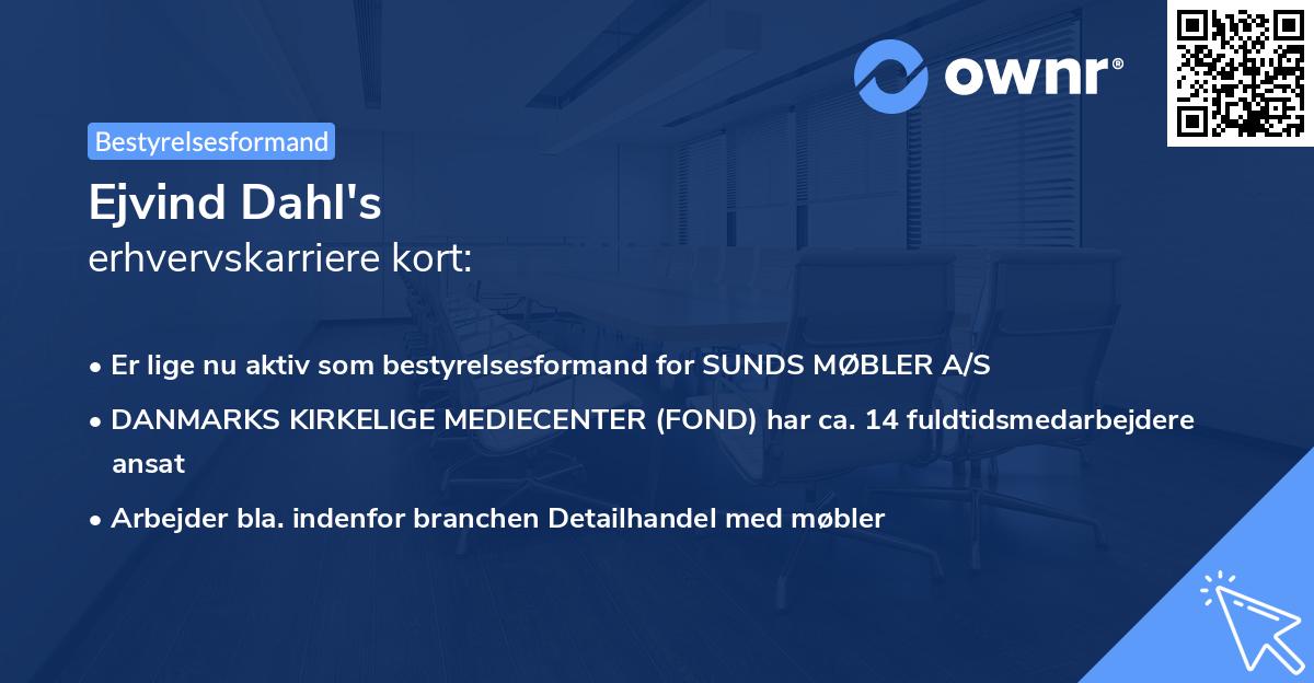 Ejvind Dahl's erhvervskarriere kort