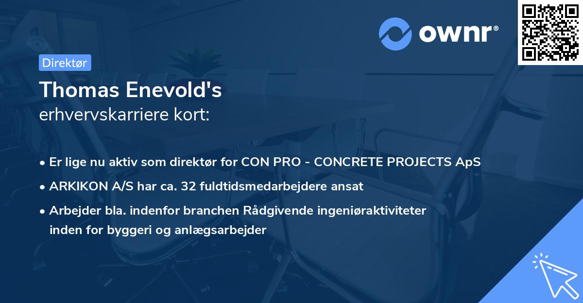 Thomas Enevold's erhvervskarriere kort