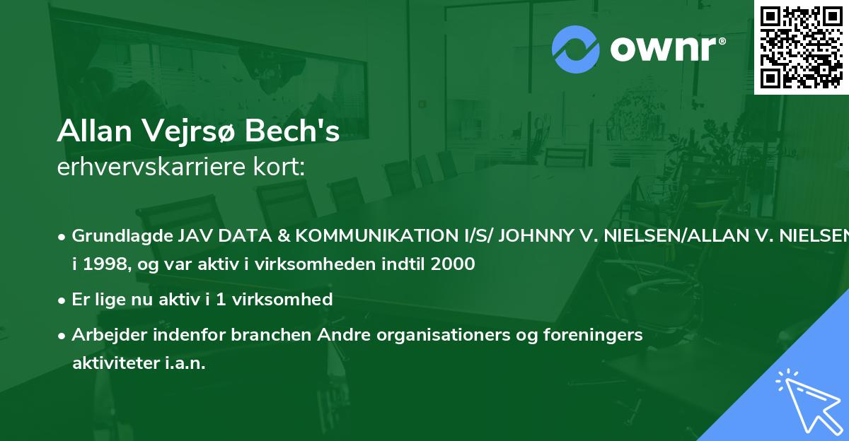 Allan Vejrsø Bech's erhvervskarriere kort