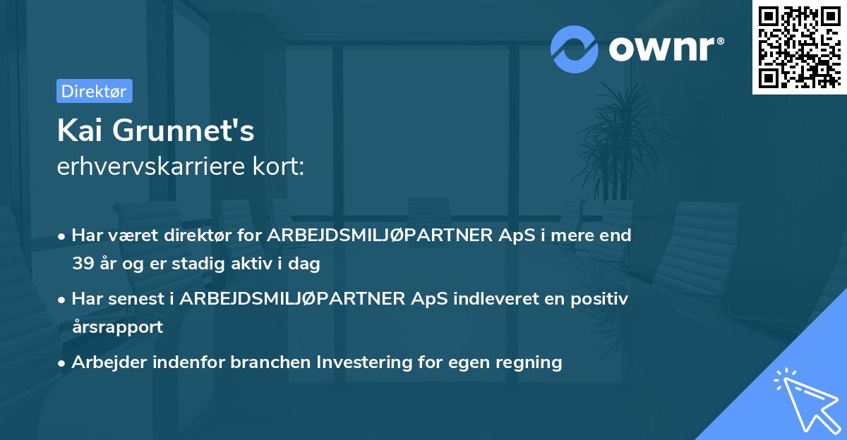 Kai Grunnet's erhvervskarriere kort