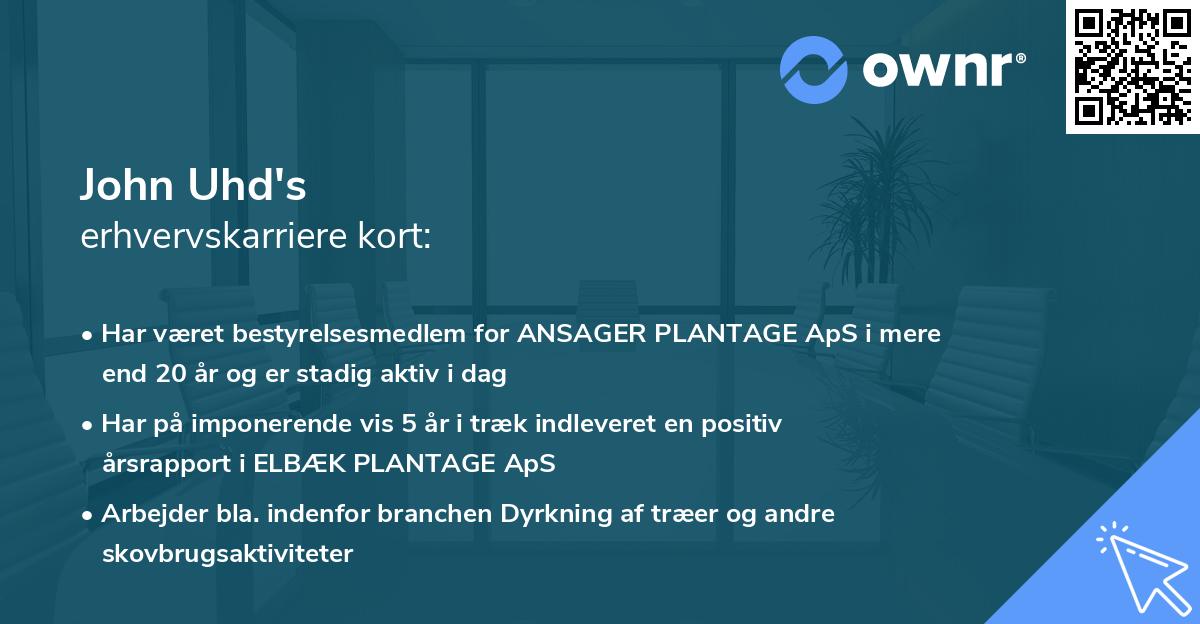 John Uhd's erhvervskarriere kort
