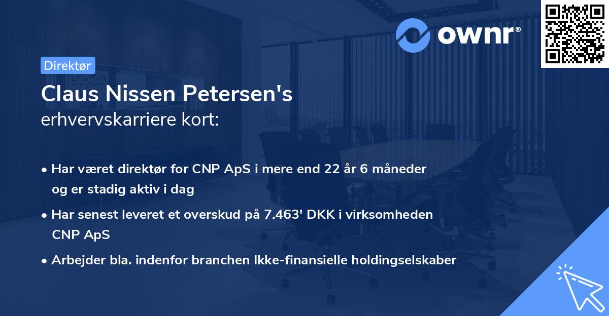 Claus Nissen Petersen's erhvervskarriere kort