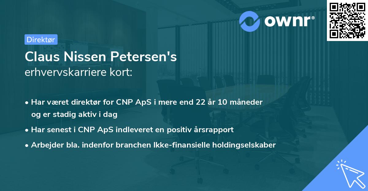 Claus Nissen Petersen's erhvervskarriere kort