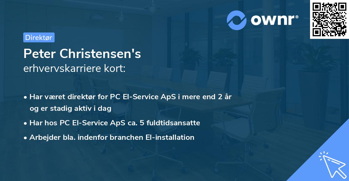 Peter Christensen's erhvervskarriere kort