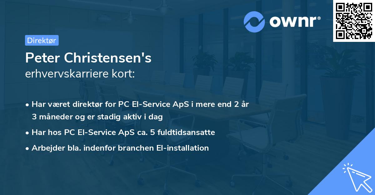 Peter Christensen's erhvervskarriere kort