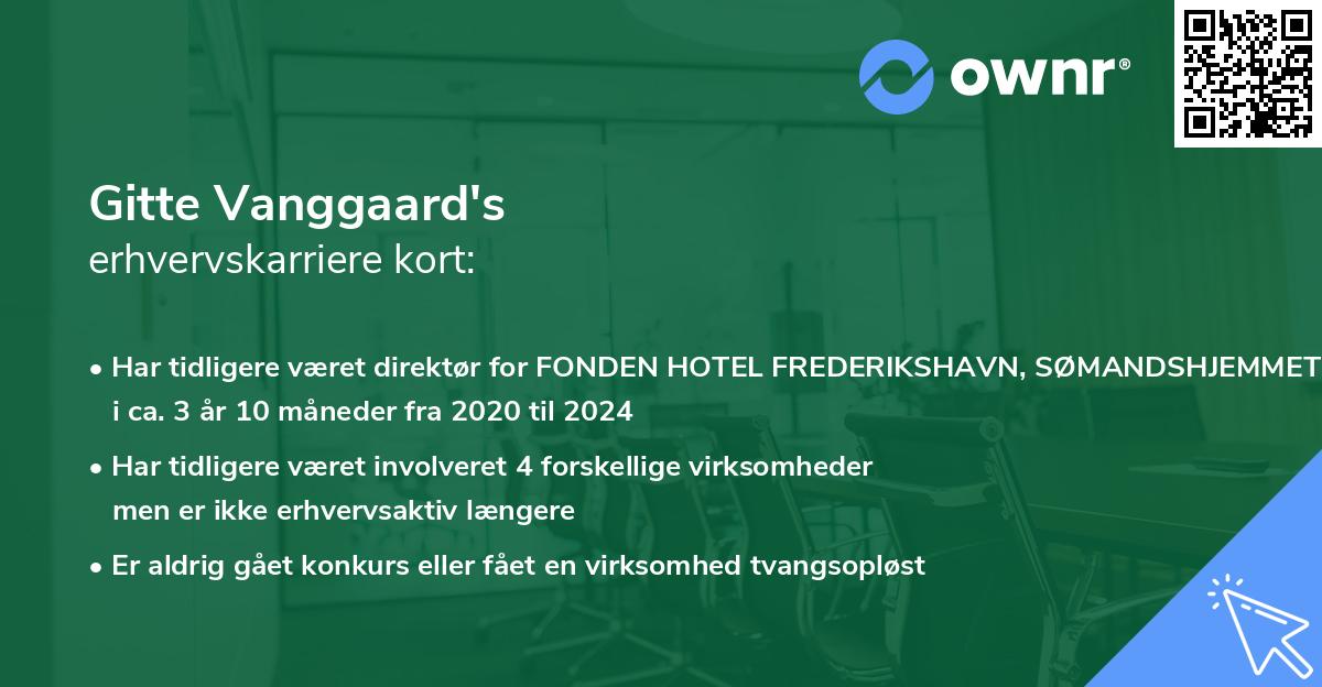 Gitte Vanggaard's erhvervskarriere kort