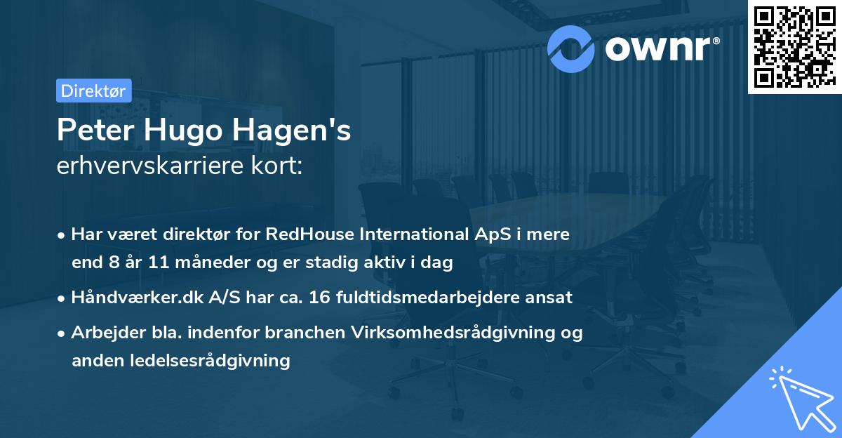 Peter Hugo Hagen's erhvervskarriere kort