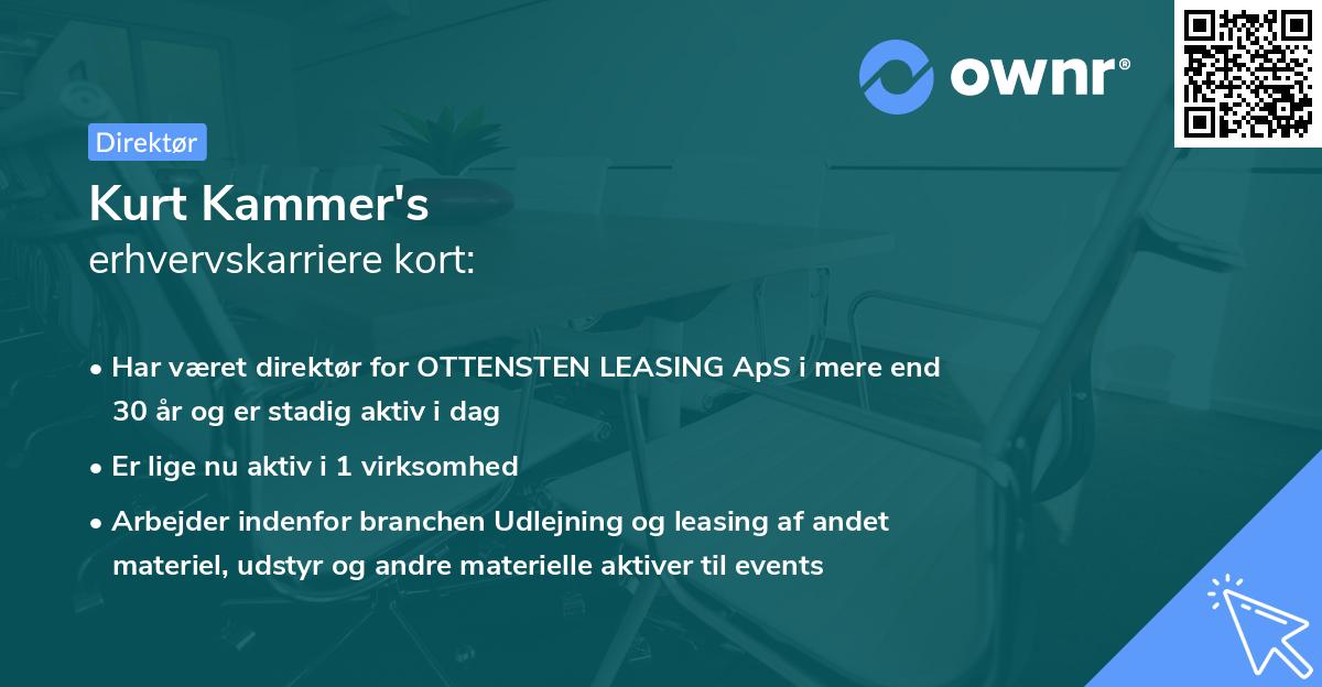Kurt Kammer's erhvervskarriere kort