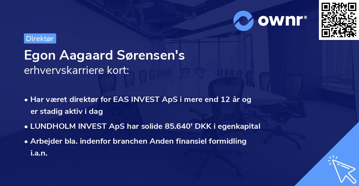 Egon Aagaard Sørensen's erhvervskarriere kort