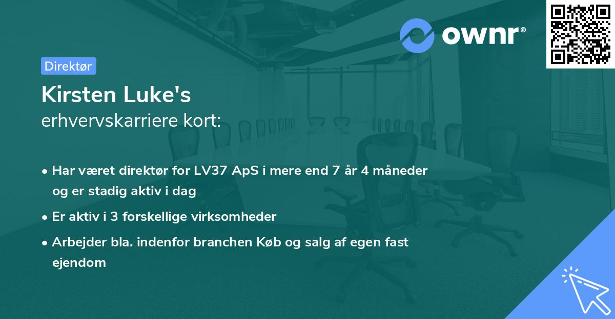 Kirsten Luke's erhvervskarriere kort