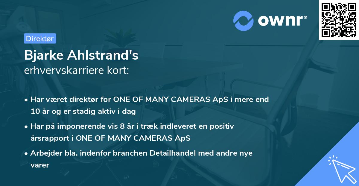 Bjarke Ahlstrand's erhvervskarriere kort