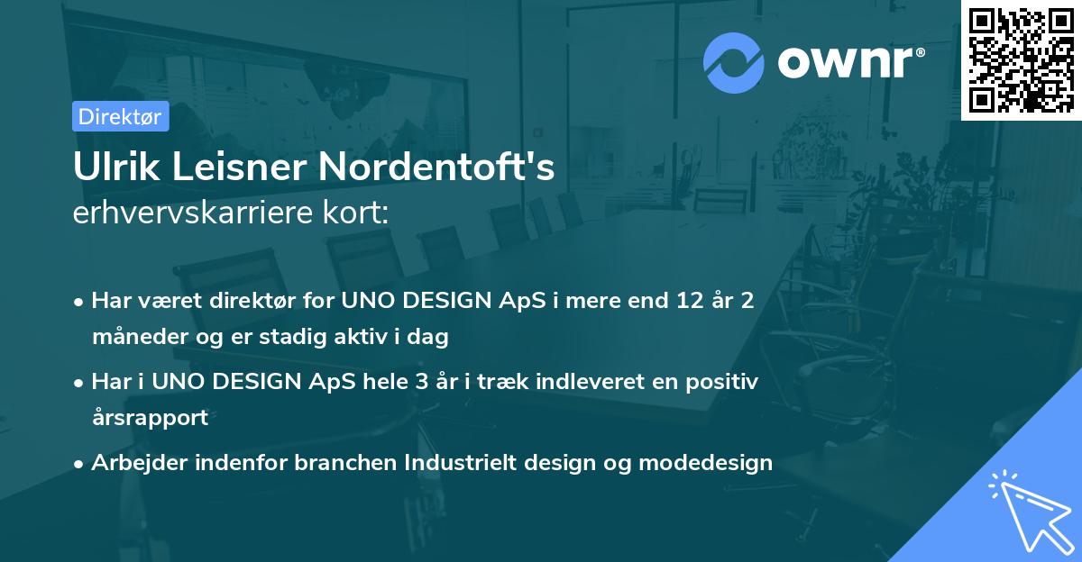 Ulrik Leisner Nordentoft's erhvervskarriere kort