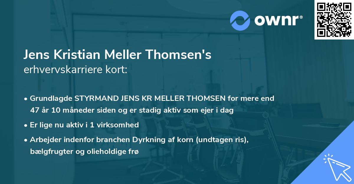 Jens Kristian Meller Thomsen's erhvervskarriere kort