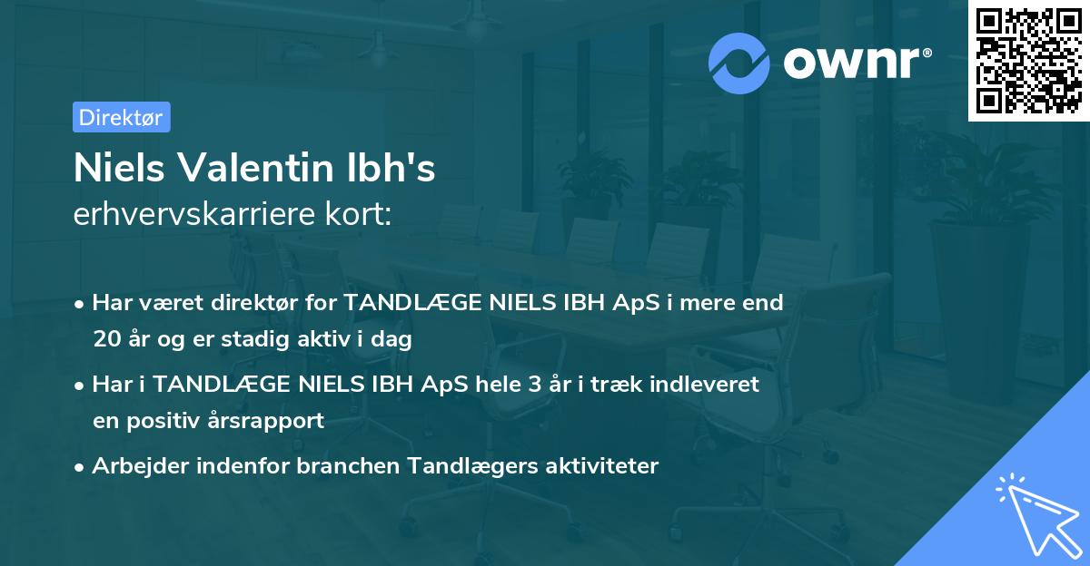 Niels Valentin Ibh's erhvervskarriere kort
