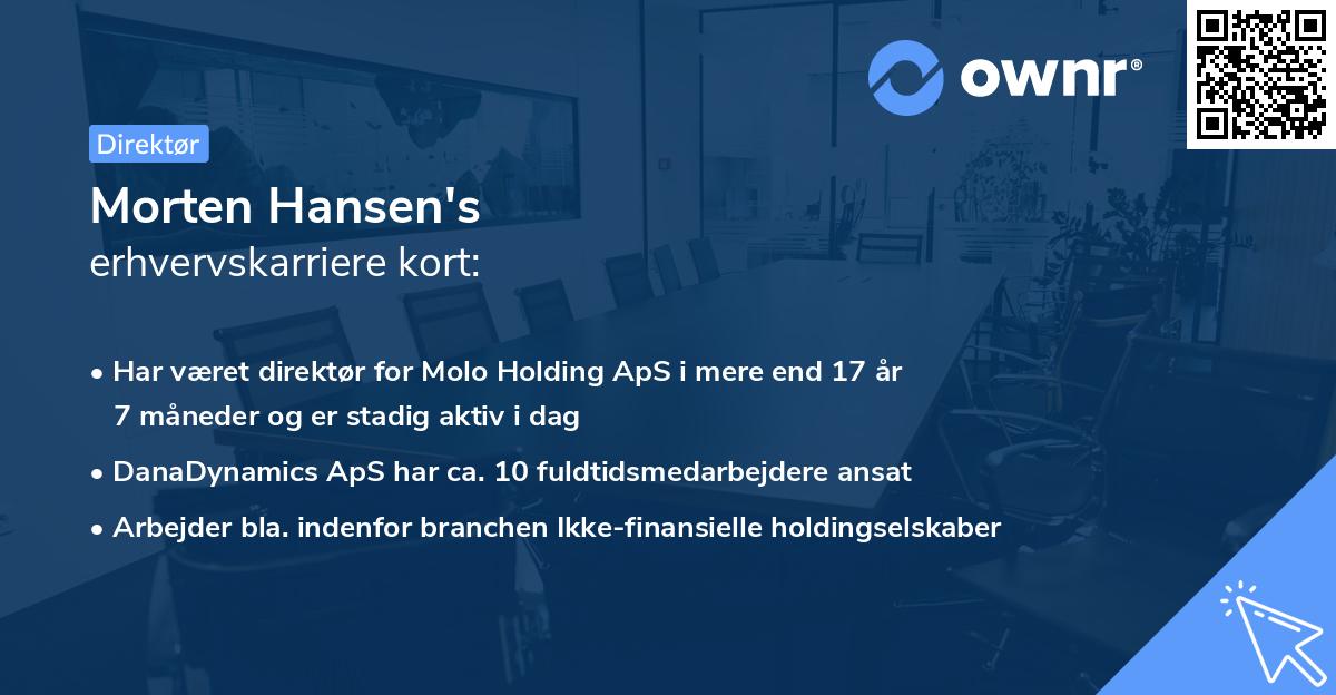 Morten Hansen's erhvervskarriere kort