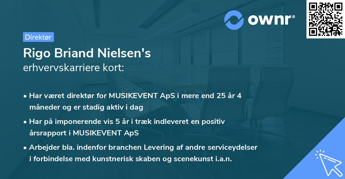 Rigo Briand Nielsen's erhvervskarriere kort